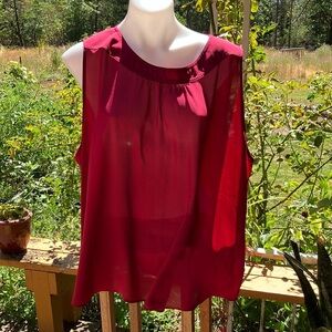 Van Heusen Red Sleeveless  Blouse
